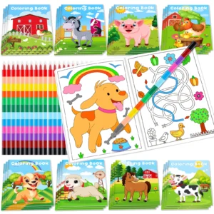 24Pcs Farm Coloring Books for Kids