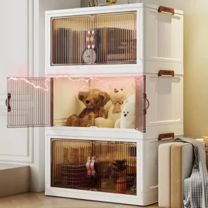 Household Collapsible Stack-able Storage Bins w/Wheels