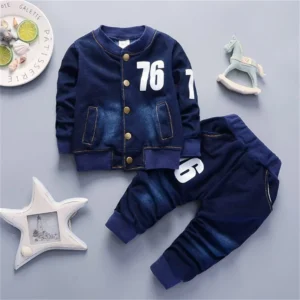 Toddler boy decorative jeans suit